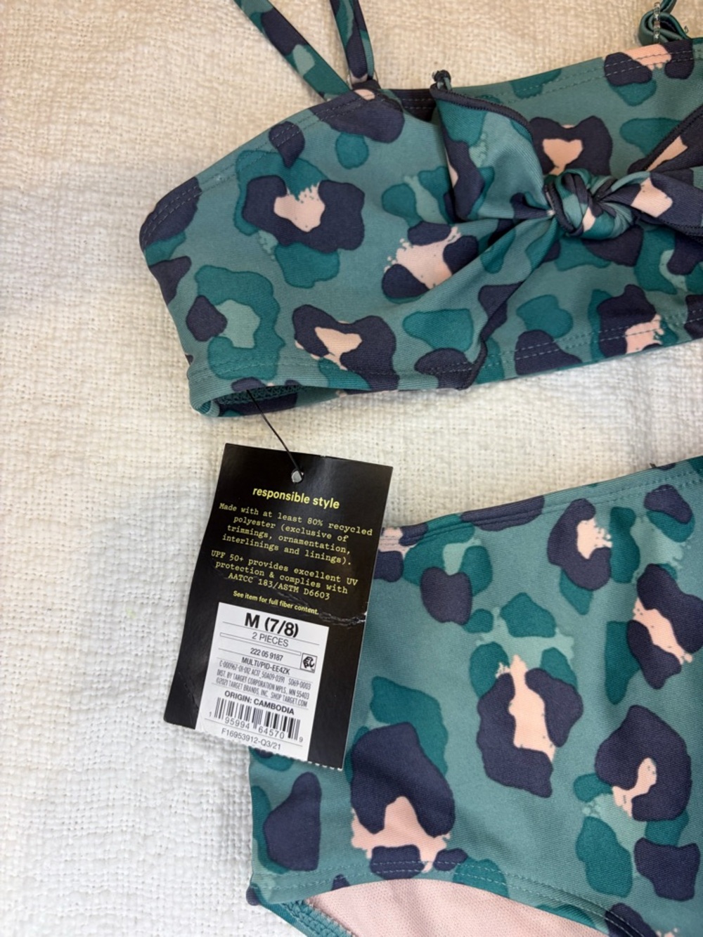 NWT Art Class Girls Bikini Set Leopard Print High Waist Swimsuit Large 10/12 - Picture 3 of 5